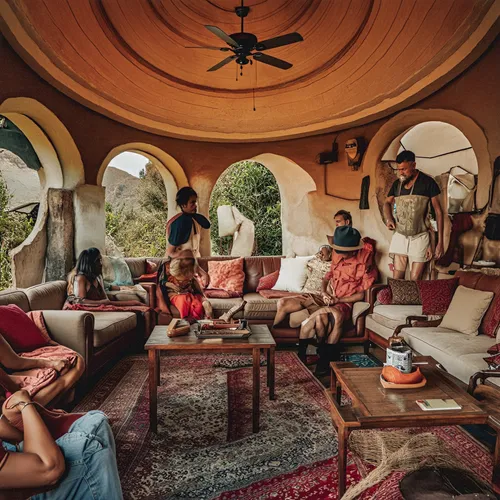 the living room of a photographer,cappadocians,earthship,aswan,bedouins,arcosanti