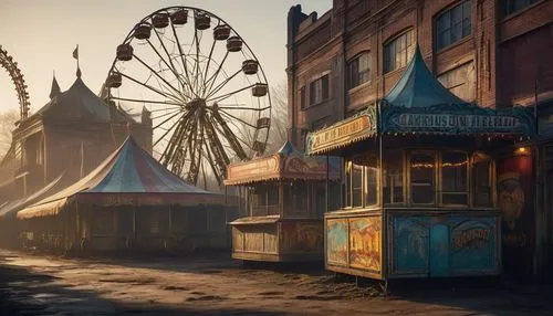 syberia,fairground,funfairs,funfair,carrousel,carousels,western fair,oktoberfest background,lumbago,funland,kermis,barnstormer,carrouges,carnivalesque,frontierland,joyland,morrowind,marionville,westonzoyland,annual fair,Art,Artistic Painting,Artistic Painting 50