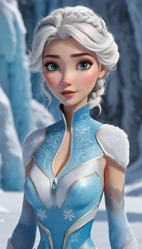 elsa,the snow queen,ice queen,white rose snow queen,frozen,jaina,Unique,3D,3D Character