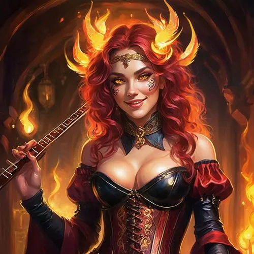 melisandre,demelza,fire siren,huiraatira,triss,fire angel,fiery,elona,fire devil,lina,abaddon,fantasy portrait,lohse,kalima,rafaela,devil,fire background,sorceress,infernal,katarina,Illustration,Realistic Fantasy,Realistic Fantasy 37