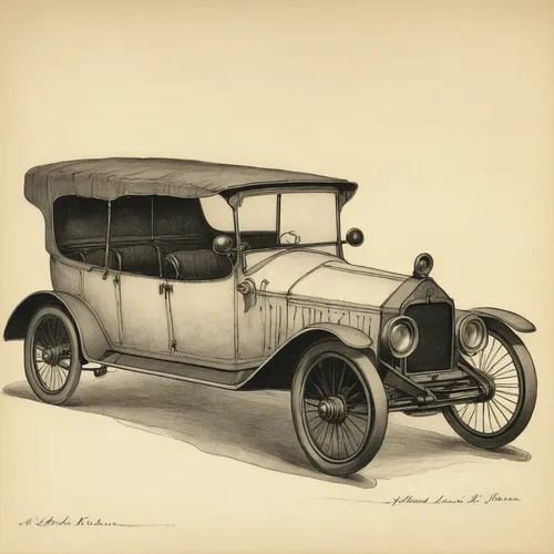 illustration of a car,benz patent-motorwagen,delage d8-120,talbot,morgan electric car,patent motor car,steam car,old model t-ford,ford model b,ford model t,hispano-suiza h6,vintage drawing,phaeton,hedag brougham electric,locomobile m48,automobile,ford motor company,ford landau,ford model aa,packard patrician,Illustration,Black and White,Black and White 23