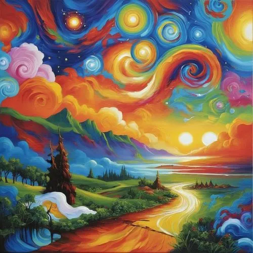 Painting Abstract Body Art Oil Painting
,dream art,dreamscape,rainbow clouds,candyland,dreamscapes,rainbow waves,art painting,dreamland,vibrantly,colorful spiral,psychedelic,colorful background,dreamt