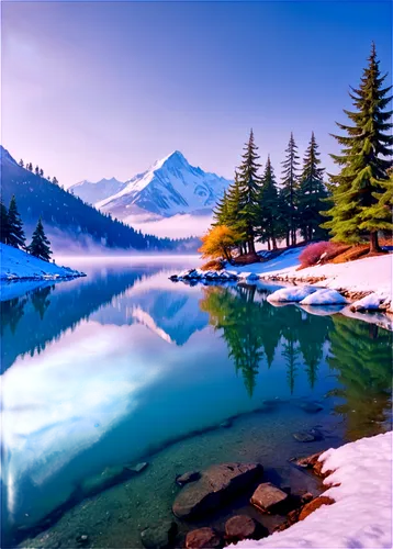 winter lake,snow landscape,alpine lake,beautiful landscape,landscape background,snowy landscape,winter landscape,beautiful lake,alpine landscape,mountain landscape,mountain lake,mountainlake,winter background,nature wallpaper,nature background,glacial lake,snowy mountains,fragrant snow sea,landscapes beautiful,frozen lake,Illustration,Japanese style,Japanese Style 02