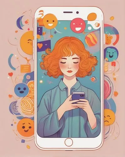 woman holding a smartphone,girl with speech bubble,social media addiction,phone icon,donut illustration,digital identity,women in technology,digital illustration,using phone,text message,the app on phone,social media,texting,ios,phone,camera illustration,social media following,phone case,talk mobile,woman eating apple,Illustration,Retro,Retro 07