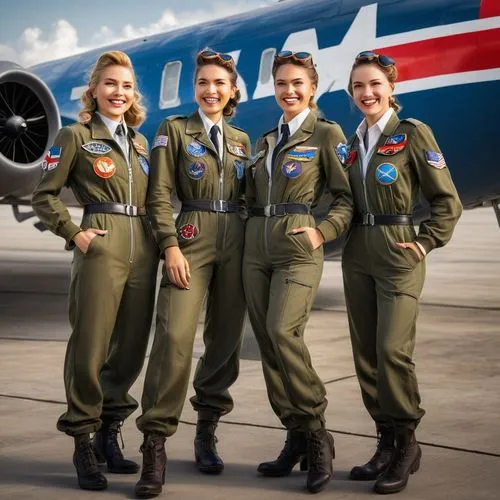 spitfires,stewardesses,aeronauticas,riveters,bombshells,dauntlesses,superfortress,seafires,retro pin up girls,1940 women,aircrew,dambusters,pantsuits,hellcats,pilots,stratotankers,buccaneers,warbirds,pin up girls,servicewomen,Conceptual Art,Fantasy,Fantasy 04