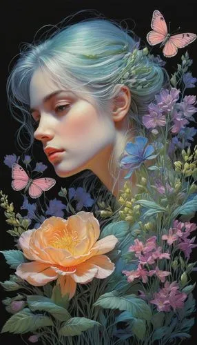 hoshihananomia,faery,flora,heatherley,girl in flowers,diwata,Conceptual Art,Daily,Daily 09