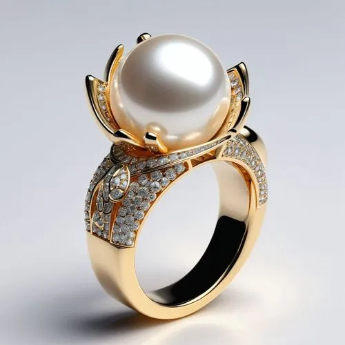 ring with ornament,chaumet,mouawad,golden ring,ring jewelry,moonstone,Unique,3D,3D Character