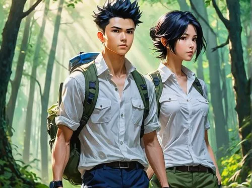 forest workers,girl and boy outdoor,vietnam's,vietnam,kimjongilia,hikers,young couple,zookeeper,danyang eight scenic,game illustration,the law of the jungle,world digital painting,scouts,vietnam vnd,adventure game,viet nam,adelphan,forest background,forest walk,forest animals,Conceptual Art,Oil color,Oil Color 24