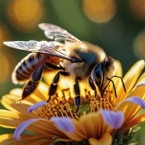 bee macro shot,a bee that is sitting on some flowers,western honey bee,bee,apis mellifera,honey bee,honeybees,honeybee,Photography,General,Commercial