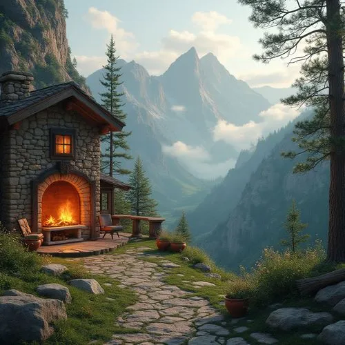 the cabin in the mountains,house in mountains,house in the mountains,alpine hut,mountain hut,alpine village,fire place,mountain settlement,home landscape,summer cottage,small cabin,mountain huts,fireplace,fireplaces,cottage,log cabin,little house,lonely house,house in the forest,mountain village,Photography,General,Realistic