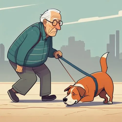 grandpa,companion dog,elderly man,retirement,dog walker,old dog,walking dogs,dog walking,pensioner,bern,elderly person,old couple,stroll,dog cartoon,dog illustration,elderly,care for the elderly,old man,dog race,senior citizen,Illustration,Vector,Vector 05