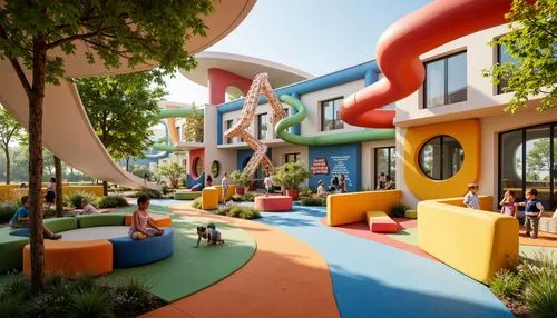 innoventions,toontown,googleplex,school design,children's interior,3d rendering,popeye village,cohousing,dubailand,playrooms,playspace,imagineering,imaginationland,children's playground,ecovillages,kidspace,kindercare,3d render,candyland,play area