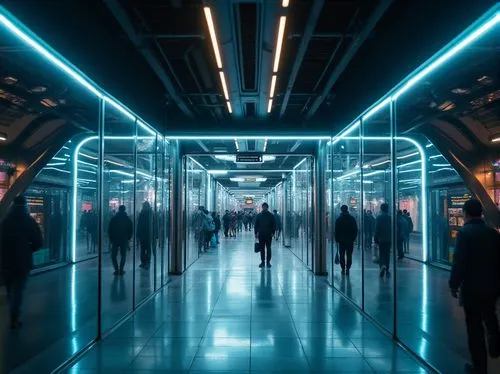 termini,terminals,levator,passage,aeroport,light trail,train station passage,hypermodern,subway station,metro,vnukovo,london underground,futuristic,underground,metro station,tron,cyberscene,corridors,noncorporate,tunnel,Photography,General,Realistic