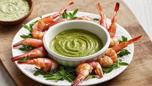 Prosciutto Wrapped Prawns With Pesto Dip Appetizer,avocado shrimp salad,grilled prawns,bbq prawns,freshwater prawns,river prawns,shrimp slide,wild garlic butter,vegetable prawn salad,sauce gribiche,pi