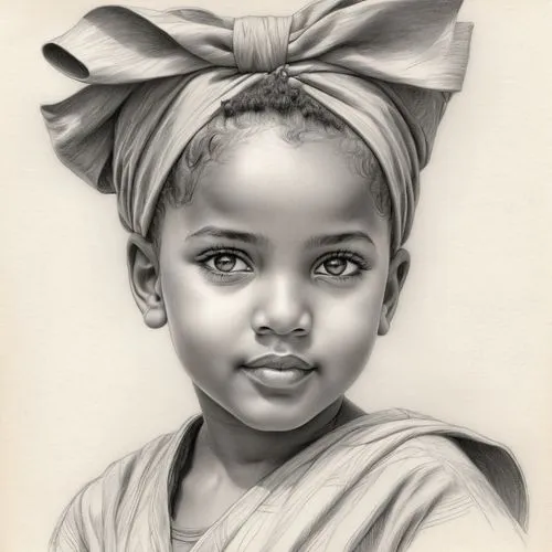 child portrait,charcoal pencil,pencil drawing,charcoal drawing,pencil drawings,graphite,girl portrait,pencil art,girl drawing,ethiopian girl,african woman,girl with cloth,portrait of a girl,pencil and paper,oil painting on canvas,charcoal,african american woman,girl in cloth,mystical portrait of a girl,oil painting,Illustration,Black and White,Black and White 30