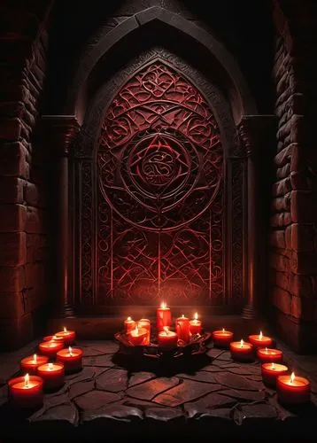 hall of the fallen,portal,crypt,candlelights,candlelight,dungeons,blood church,tealight,sepulchre,candles,burning candles,sacrificial candles,dungeon,fireplaces,offering,burning candle,black candle,shrine,candlestick for three candles,flameless candle,Conceptual Art,Daily,Daily 12