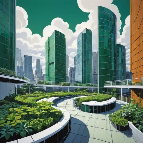 terraformed,arcology,futuristic landscape,ecotopia,cybercity,microdistrict,megacorporation,futuristic architecture,megacorporations,terraforming,cybertown,urbis,skyways,skyscrapers,greentech,citycell,urbanworld,skyscraping,terraformer,songdo,Illustration,American Style,American Style 09