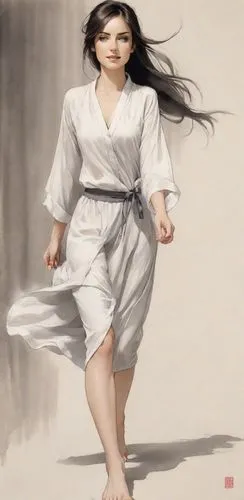 diaochan,woman walking,girl walking away,qixi,sprint woman,xiaofei,photo painting,jianyin,butoh,rotoscoped,taijiquan,malar,rotoscoping,girl in a long,xiaoqing,world digital painting,girl in a long dress,huayi,iphigenia,thyatira,Digital Art,Ink Drawing