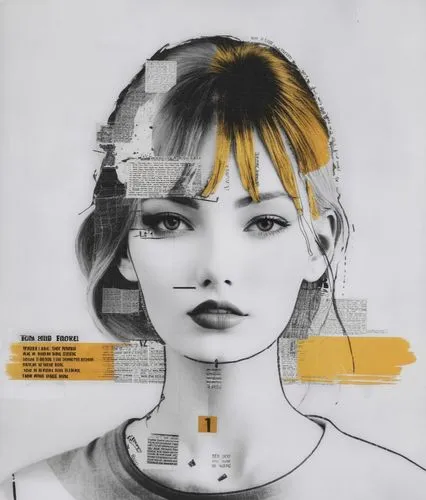 art,an artwork work with multiple portraits of women and words,lain,cd cover,slowdive,pizzicato,mikasuki,virtua,Unique,Paper Cuts,Paper Cuts 06