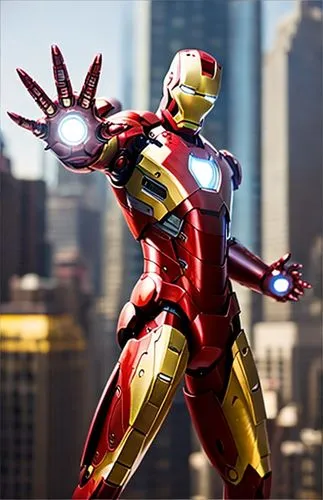 iron man, technological armor, red and gold, perfect, cinema image, high quality, in a modern city, new york,,ironman,iron man,iron-man,iron,marvel figurine,tony stark,avenger,cleanup,marvel,marvel co