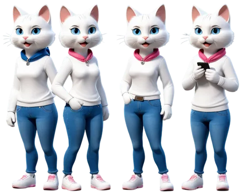 turnarounds,anthro,3d rendered,3d model,cartoon bunny,derivable,bonnie,cartoon cat,3d render,character animation,doll cat,3d figure,sylbert,kats,plug-in figures,mangle,rabbids,cartoon rabbit,gradient mesh,icecats,Unique,Design,Character Design