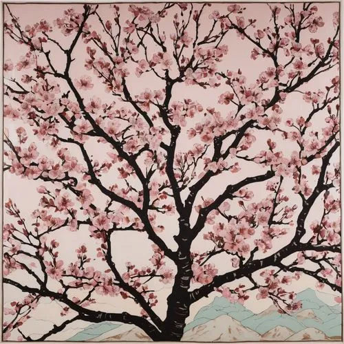 takato cherry blossoms,sakura tree,japanese sakura background,sakura branch,cherry blossom tree,sakura cherry tree,Art,Artistic Painting,Artistic Painting 07