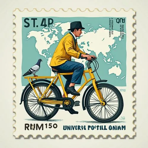 postage stamps,velib,velocipede,ciclista,philately,mailmen