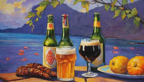 Craft a laid-back beer for a casual BBQ gathering,oil painting on canvas,summer still-life,beer cocktail,apéritif,heineken1,oil on canvas,oil painting,autumn still life,orangina,bellini,beer sets,aper