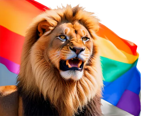 prideful,pride,gay pride,pride parade,lgbtq,pflag,self-love pride,male lion,panthera leo,csd,tiapride,rainbow background,worldpride,prides,europride,glbt,lgbti,leonine,goproud,male lions,Illustration,Japanese style,Japanese Style 17