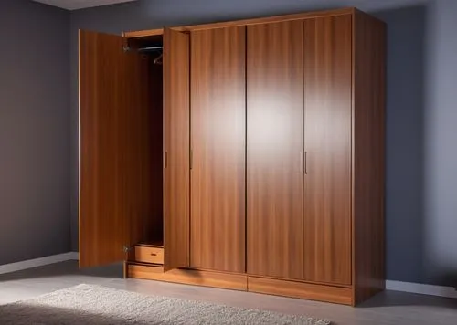 an empty room has brown cupboards and a rug,armoire,wardrobes,storage cabinet,walk-in closet,cupboard,minibar,Photography,General,Realistic