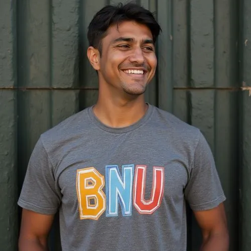 organization  wearing bnu  t shirt ,man smiling wearing shirt with the word bnu printed on it,bnu,bsu,bju,bpu,bmu,bu