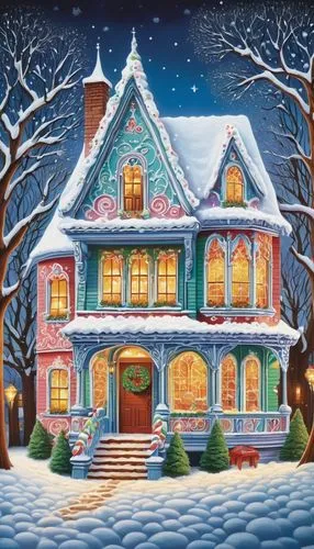 houses clipart,winter house,christmas house,christmas landscape,gingerbread house,the gingerbread house,christmas snowy background,the holiday of lights,gingerbread houses,christmas motif,christmas scene,winterplace,christmas wallpaper,watercolor christmas background,santaland,dreamhouse,christmas town,snow scene,victorian house,christmasbackground,Art,Artistic Painting,Artistic Painting 06