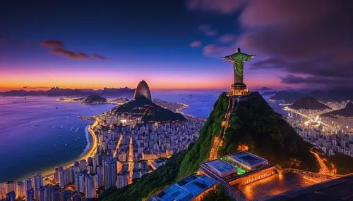 Cristo Redentor atop Corcovado overlooking Rio de Janeiro, captured in ultra-detailed, realistic digital art, achieving happy accidents in the exquisite detail, 30 megapixels, 4K resolution using Cano