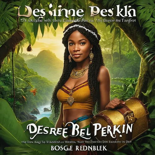 Imagine Desiree Peterkin Bell embarking on an epic adventure to find a long-lost treasure hidden deep in the Amazon rainforest.,cd cover,bergenie,benin,rosa ' amber cover,dominican republic,book cover