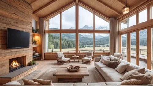 coziness,log home,the cabin in the mountains,fire place,chalet,log cabin,wooden beams,wood window,cozier,house in the mountains,alpine style,warm and cozy,wooden windows,living room,snow house,modern living room,house in mountains,family room,fireplaces,coziest,Photography,General,Realistic