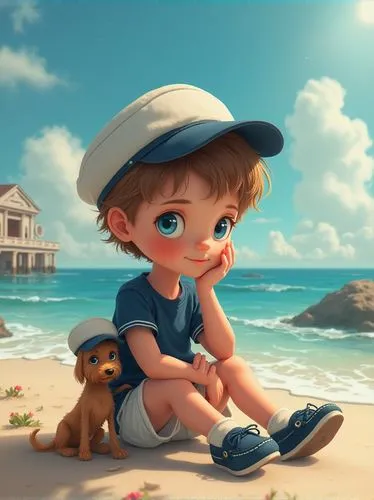 cute cartoon image,cute cartoon character,kids illustration,children's background,summer background,lucas,lilo,summer day,seaside,summer feeling,gekas,summerson,beach background,mignon,beautiful beach,dream beach,by the sea,boy praying,dovid,cute baby,Photography,General,Realistic