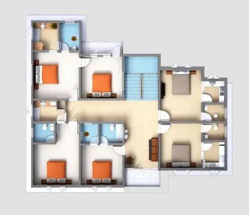 three bedroom apartment type, one with living room and a kitchen,floorplan home,house floorplan,floorplans,habitaciones,floorplan,an apartment,Photography,General,Realistic