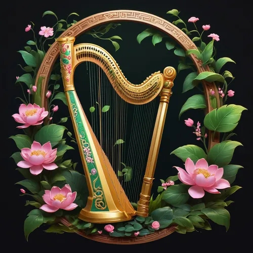 harp with flowers,celtic harp,harp player,harp strings,harp,ancient harp,harpist,mouth harp,musical instrument,harp of falcon eastern,lyre,celtic woman,bowed instrument,bodhrán,musical instruments,angel playing the harp,musical instrument accessory,stringed instrument,sackbut,celtic festival,Conceptual Art,Fantasy,Fantasy 04