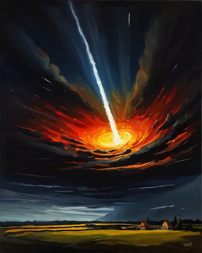 meteor rideau,meteor,space art,meteor shower,meteorite impact,perseid,perseids,meteorite,rocket launch,atmospheric phenomenon,northen light,fireball,nuclear explosion,astronomy,solar eruption,asteroid,explosion,fireworks art,world digital painting,burning earth,Art,Artistic Painting,Artistic Painting 37