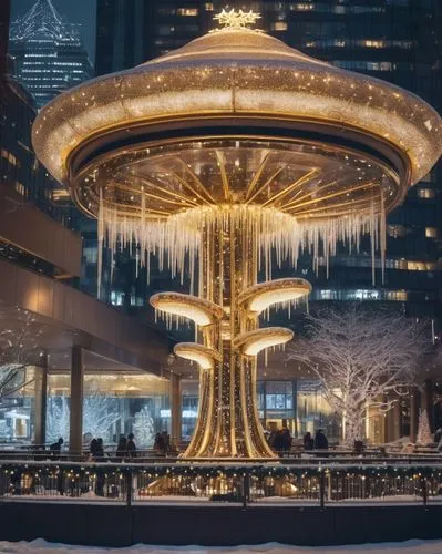 city fountain,winter garden,mozart fountain,snow ring,winter wonderland,ice curtain,flyer carousel,water fountain,wintergarden,chicago,dubai fountain,chain carousel,toronto,carousel,rockefeller plaza,fountain of friendship of peoples,fountain,spa water fountain,icicle,winterlude,Conceptual Art,Sci-Fi,Sci-Fi 13