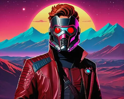 star-lord peter jason quill,terminator,lykos,bangalter,cyberian,pink vector,Conceptual Art,Sci-Fi,Sci-Fi 12