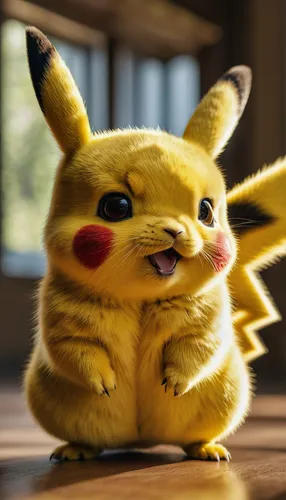 Photography, full body of real life pikachu portrait, symmetrical, highly detailed, smooth, sharp focus, cinematic lighting, kkw-ph1,pika,pikachu,pixaba,pokemon,pokémon,cute cartoon character,knuffig,