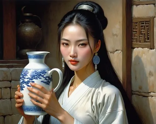 baijiu,sichuanese,oriental girl,soju,daiyu,dongbuyeo,gongfu,korean culture,concubine,oriental painting,xiaofei,qianfei,asian woman,yimei,suqian,yingjie,yanzhao,sizhao,asian teapot,yuanpei,Illustration,Realistic Fantasy,Realistic Fantasy 03