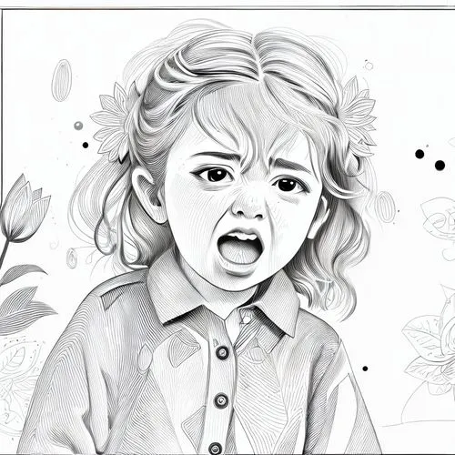 child crying,unhappy child,kids illustration,worried girl,baby crying,coloring page,coloring picture,coloring pages kids,anger,child art,girl with speech bubble,child portrait,crying baby,expression,d