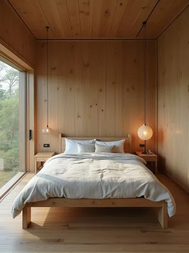 japanese-style room,sleeping room,wooden sauna,wood window,headboards,timber house