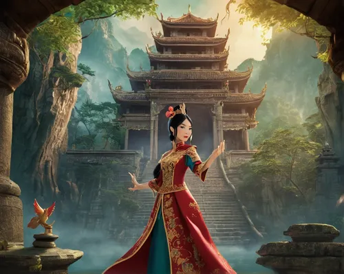 mulan,chinese art,oriental princess,oriental painting,chinese temple,forbidden palace,summer palace,hall of supreme harmony,asian culture,chinese background,shanghai disney,taiwanese opera,oriental girl,oriental,asian vision,peking opera,wuchang,miss vietnam,asian architecture,yunnan,Illustration,Realistic Fantasy,Realistic Fantasy 02