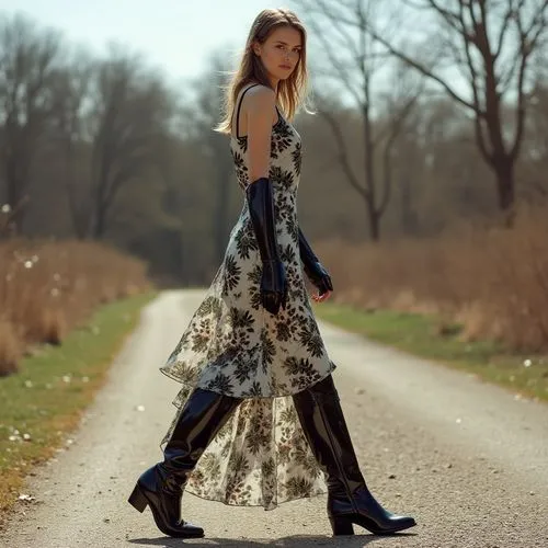 girl in a long dress,a floor-length dress,girl in a long dress from the back,sonnleitner,floral dress,long dress,Photography,Fashion Photography,Fashion Photography 03