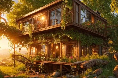 tree house,summer cottage,tree house hotel,treehouse,house in the forest,wooden house,small cabin,the cabin in the mountains,beautiful home,country cottage,small house,little house,timber house,cabin,log home,log cabin,idyllic,cottage,house in the mountains,green living,Common,Common,Game