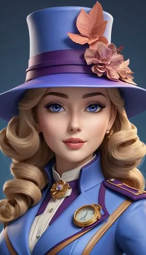 hatter,the hat-female,violetta,liselotte,quirine,magicienne,Unique,3D,3D Character