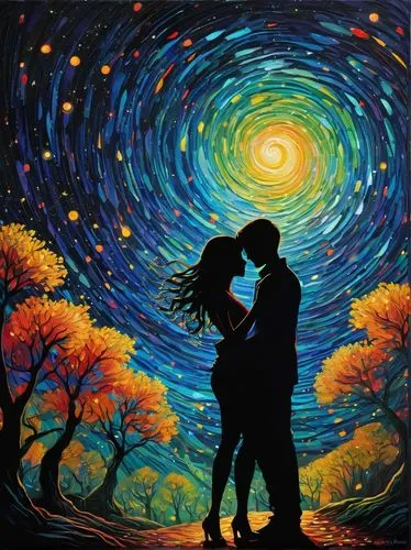 romantic scene,love in air,couple in love,couple silhouette,oxytocin,dream art,Conceptual Art,Daily,Daily 34